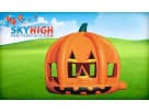 Perfect for Fort Worth fall festivals, this pumpkin bounce house rental in Dallas features bright orange and green colors