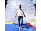Perfect for Spring birthday parties, this hamster ball collision course rental in Houston features two inflatable zorbs