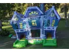 Haunted House Maze bounce house rental in Austin with dual slides, perfect for Halloween parties in San Marcos.