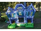 Haunted House Maze bounce house rental in Austin with dual slides, perfect for Halloween parties in San Marcos.