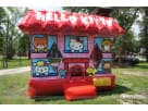 Hello Kitty bounce house rental in Austin with covered sides and safety netting, ideal for Round Rock birthday parties.