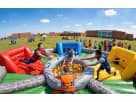 Interactive obstacle course rental in Austin with ball pit and climbing elements, perfect for Cedar Park birthday parties.