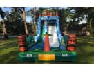 Tiki Falls water slide rental in Austin with pool—tropical backyard fun ideal for Buda parties.
