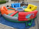 Colorful interactive obstacle course rental in Austin with climbing walls, slides, and tunnels—perfect for Kyle birthday parties