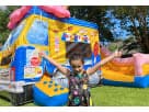 Ice Cream Truck Bounce House rental in Austin with slide, perfect for Leander birthday parties and outdoor backyard events