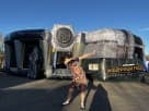 Star Wars Millennium Falcon bounce house rental in Houston with officially licensed cockpit details, ideal for Katy parties.