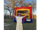 Red and yellow castle moonwalk bounce house rental in Houston with 13x13 jumping arena, perfect for League City birthday parties.