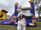 Colorful llama bounce house combo rental with slide in Houston, ideal for Kingwood parties.