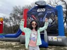 Star Wars bounce house with water slide rental in Austin—wet or dry combo option popular for Leander parties.