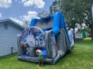 Renta de tobogán acuático Star Wars de 50ft en Austin, ideal para fiestas en Buda con obstáculos desafiantes.