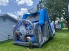 Star Wars wet or dry water slide rental in Houston with dual slides and obstacle course, ideal for Pasadena birthday parties.