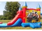 3in1 Incredibles obstacle course with wet or dry slide available for rental in Dallas, perfect for Plano birthday parties.