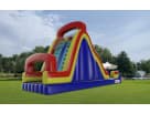 18ft rock climb dual lane dry slide rental in Houston — vibrant red, yellow, and blue inflatable perfect for Kingwood parties.