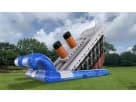 Titanic Adventure dual lane water slide rental in Dallas with 33ft high slide, ideal for Frisco school events.
