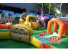 Dora & Diego toddler obstacle course rental in Dallas with colorful inflatable sections, ideal for Plano parties.