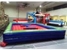 Large medieval-themed obstacle course rental in Austin with multiple tunnels and climbing challenges, ideal for Georgetown