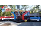 Justice League superhero obstacle course rental in Austin with dual slides — ideal for Kyle birthday parties.