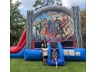 Justice League Bounce House Wet Dry Slide with Pool