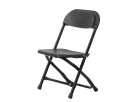 Black folding chairs for kids available for rent in Austin ideal for Georgetown parties, easy to transport.