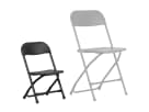 Perfect for Arlington kids' parties, these black and gray children's folding chairs rental in Dallas seats toddlers comfortably.