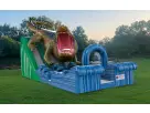Perfect for Houston birthday parties, this King Croc wet and dry slide rental features a digitally printed crocodile design