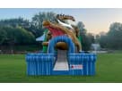 King Croc wet/dry slide rental in Houston with dual-lane design, ideal for Cypress parties and backyard events.
