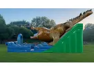 King Croc wet and dry water slide rental in Houston with dual slide lanes, ideal for Cypress parties and backyard events.