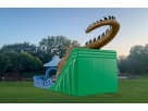 Perfect for Houston birthday parties, this King Croc wet/dry water slide rental features a giant digitally printed crocodile