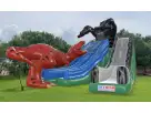Perfect for Georgetown kids' parties, this dinosaur double slide rental in Austin features two racing lanes ideal for ages 3