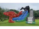 43-foot dinosaur double slide rental in Dallas with dual racing lanes, perfect for Mesquite birthday parties and events for ages