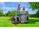Knights dragon combo bounce house rental in Houston featuring red towers, ideal for The Woodlands parties.