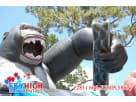 Giant gorilla and T-Rex double slide obstacle course rental in Austin, perfect for kids ages 3 and up in Leander.