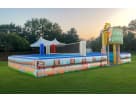 Colorful carnival games rental setup in Austin with Giant Splash Pong, Cornhole, and Ring Toss — ideal for Georgetown backyard