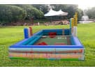 Colorful inflatable mini golf game rental in Austin perfect for Cedar Park parties, featuring interactive putting green and tower