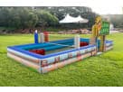 Lawn Games interactive rental setup in Austin with Giant Splash Pong, Cornhole, and Twister—ideal for outdoor parties in Leander.