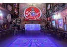 Purple 16ft x 16ft LED dance floor rental in Dallas with customizable lighting—perfect for Fort Worth weddings and corporate