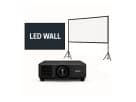 Paquete de presentación con pantalla LED 7×10 ft y proyector Epson disponible para renta en Austin — ideal para eventos
