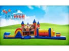 Lego Movie obstacle course rental in Houston with 50ft wet or dry slide—ideal for Conroe parties.