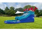 Toddler water slide rental in Dallas with wave design and landing pool, perfect for Plano birthday parties.