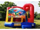 Little Mermaid 4in1 bounce house rental in Dallas with wet or dry slide, ideal for Garland parties.