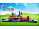 Perfect for Dallas birthday parties, this 50ft Little Mermaid obstacle course rental features a wet or dry slide ideal for Fort