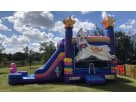 Llama combo bounce house with wet or dry slide rental in Dallas, perfect for McKinney kids' parties—holds 8-10 children.