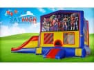 Marvel superheroes bounce house with wet or dry slide rental in Austin, ideal for Georgetown birthday parties.