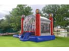 Marvel Avengers bounce house with dual water slides rental setup in Dallas, ideal for Lewisville birthday parties.