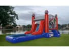 3in1 Marvel Avengers bounce house with dual water slides available for rental in Dallas—ideal for Plano birthday parties.