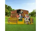 Renta de toro mecánico infantil en Houston, ideal para fiestas en Kingwood con movimiento suave y diseño realista para niños.