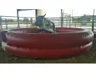 Mechanical bull rental in Dallas with real cowhide design, ideal for Grand Prairie events—up to 30 riders per hour.