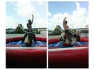 Mechanical bull rental in Dallas with real cowhide design, holds up to 30 riders per hour, ideal for adult parties in Lewisville.