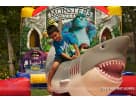 Mechanical Shark interactive ride rental in Houston with realistic teeth detail — ideal for Pearland birthday parties.