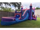 Dual castle tower bounce house with water slide rental in Houston—perfect for Conroe parties with wet or dry options.